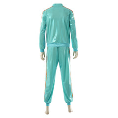 Adult Band Singer Blue Sequin Sportswear Set Outfits Cosplay Costume Carnival Suit