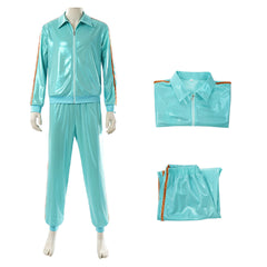 Adult Band Singer Blue Sequin Sportswear Set Outfits Cosplay Costume Carnival Suit