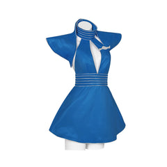 Adult Band Singer Toxic Blue Flight Attendant Set Outfits Cosplay Costume 
