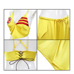 Adult Band Singer Yellow Vest Pants Sportswear Cheerlead Outfits Cosplay Costume