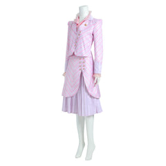 Adult Kids Wicked Glinda Pink Striped Set Outfits Cosplay Costume Halloween Carnival Suit 