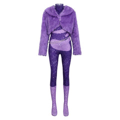 Adult Kids Zootopia 2 (2025) Gazelle Purple Jumpsuit Set Outfits Cosplay Costume