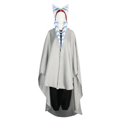 Ahsoka Tano Gray Cape Hat Set ​Outfits Cosplay Costume Halloween Carnival Suit 