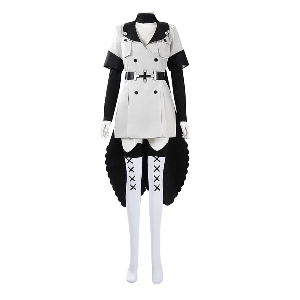 Akame Ga Kill Esdeath White Dress Set Outfits Cosplay Costume Halloween Suit 