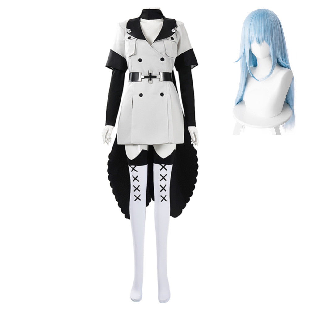 Akame Ga Kill Esdeath White Dress Set Outfits Cosplay Costume Halloween Suit