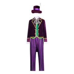 Alice In Wonderland Mad Hatter Purple Striped Set Outfits Cosplay Costume 