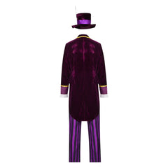 Alice In Wonderland Mad Hatter Purple Striped Set Outfits Cosplay Costume 