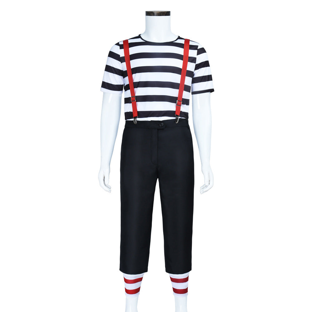 Alice In Wonderland Tweedle Dum & Dee Black Stripes Set Outfits Cosplay Costume