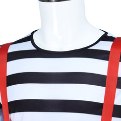 Alice In Wonderland Tweedle Dum & Dee Black Stripes Set Outfits Cosplay Costume