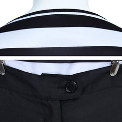 Alice In Wonderland Tweedle Dum & Dee Black Stripes Set Outfits Cosplay Costume