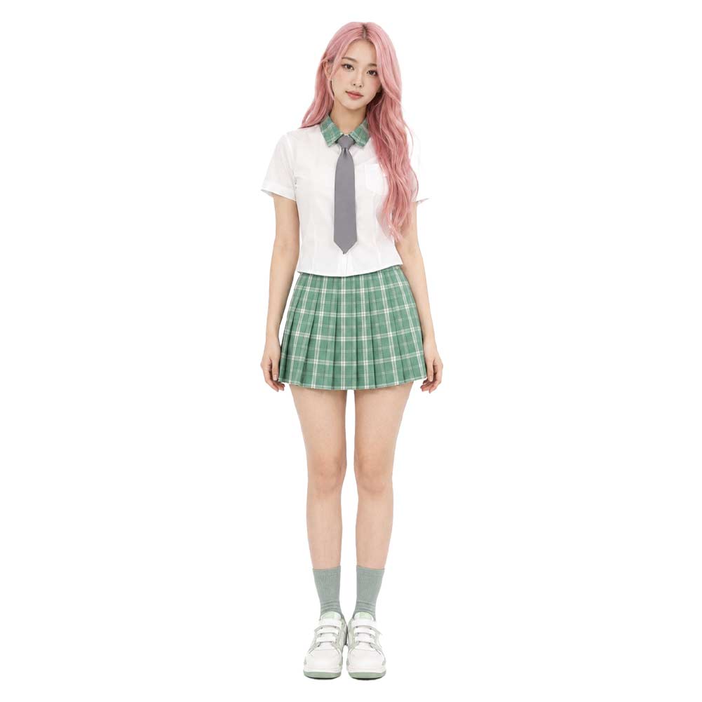 Alien Stage High School Mizi Sua Hyuna Green Skirt Uniform Set Outfits Cosplay Costume