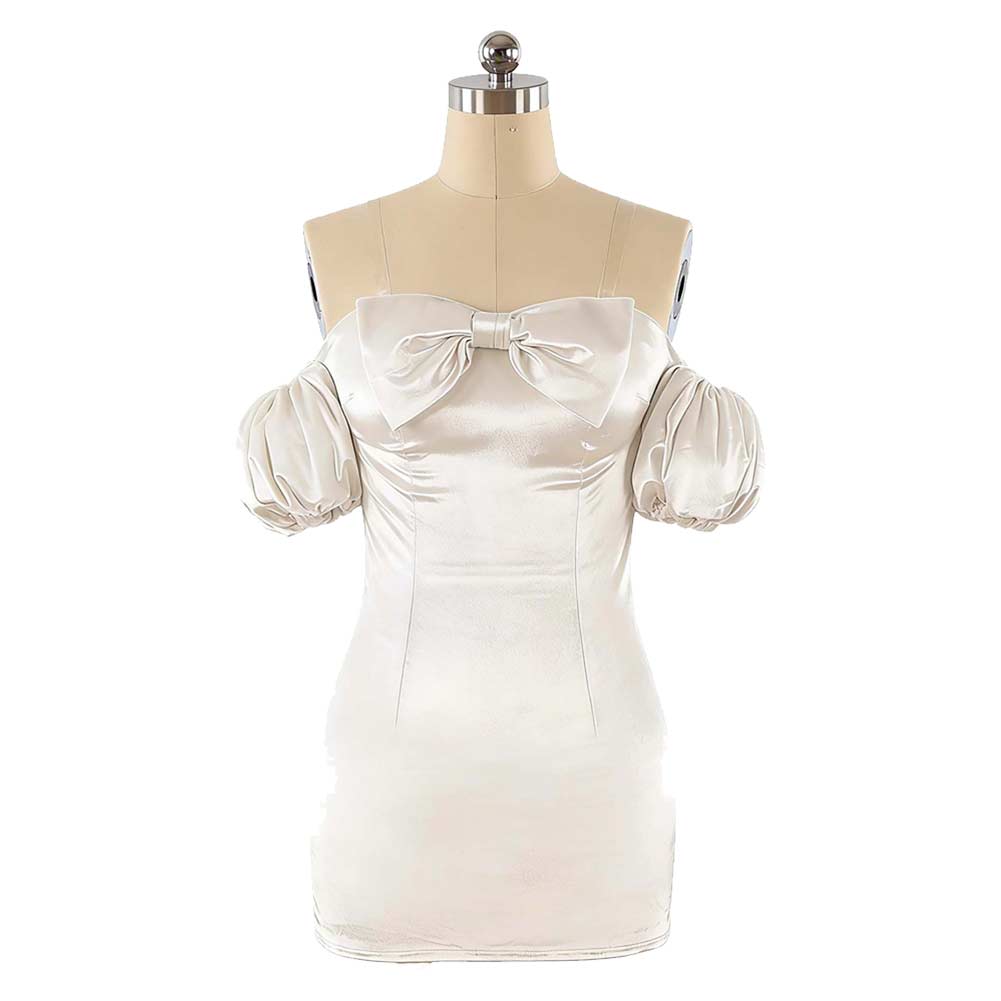 Alien Stage Sua White Bow Dress Stage Outfits Cosplay Costume