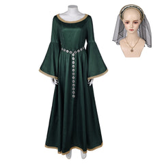 House Of The Dragon Season 2 (2024) Alicent Hightower Wide Sleeve Dress Outfits Cosplay Costume Halloween Carnival Suit