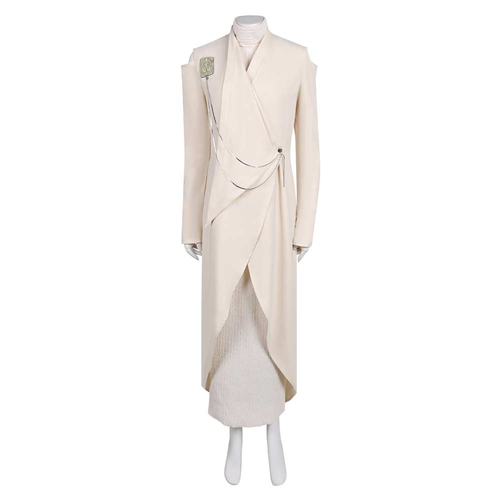Andor Season 2 (2025) Mon Mothma White Long Coat Dress Outfits Cosplay Costume 