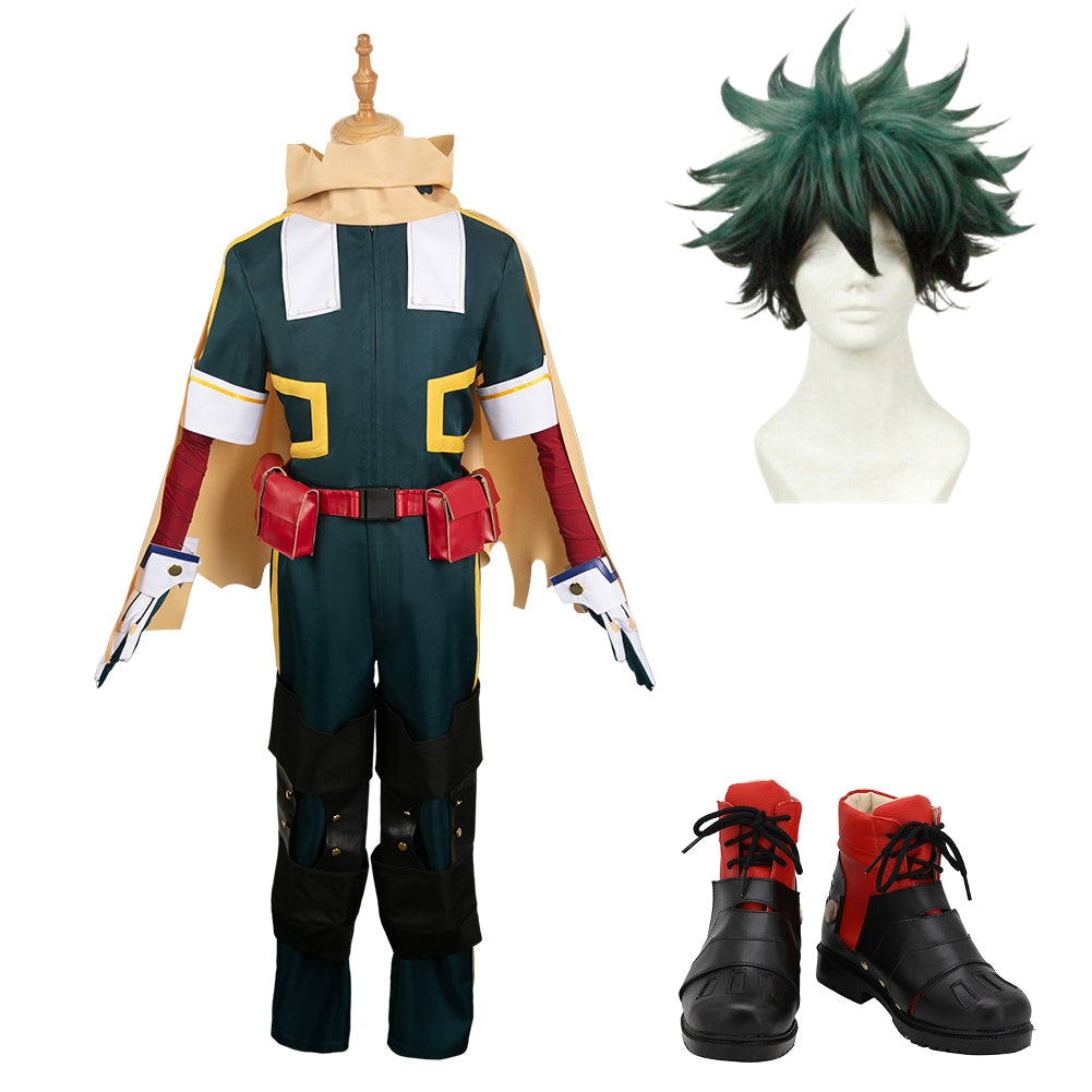 Midoriya Izuku Green Battle Suit Outfits Cosplay Costume Halloween Carnival Suit