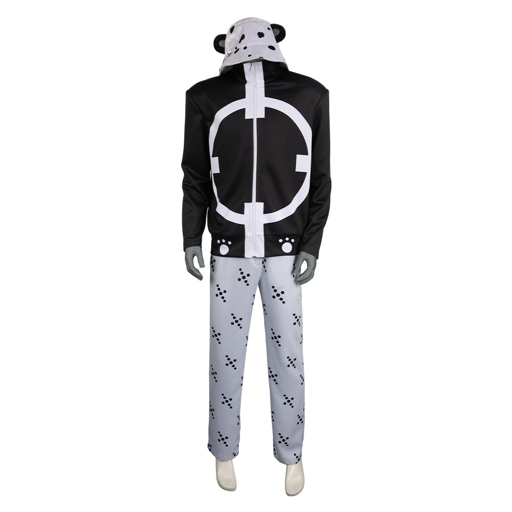 Anime One Piece Bartholemew Kuma Bulky Men Black White Outfits Cosplay Costume Halloween Carnival Suit 