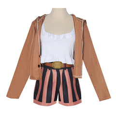 Anime One Piece Jewelry Bonney Brown Coat Set Outfits Cosplay Costume Halloween Carnival Suit