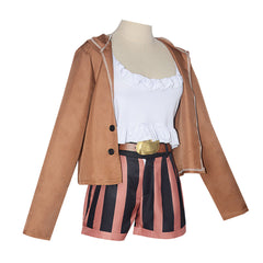 Anime One Piece Jewelry Bonney Brown Coat Set Outfits Cosplay Costume Halloween Carnival Suit