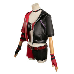 Anime Suicide Squad ISEKAI (2024) Harley Quinn Red Black Jacket Outfits Cosplay Costume Halloween Carnival Suit 