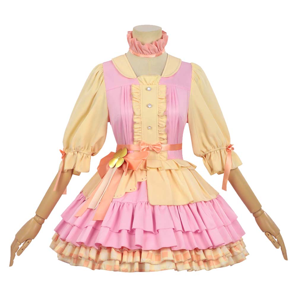 Anya Pink Yellow Dress Extra Mission Set Outfits Cosplay Costume