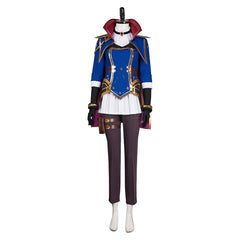 Arcane: League Of Legends 2 (2024) Caitlyn Blue Red Cape Outfits Cosplay Costume 