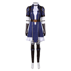 Arcane: League of Legends 2 (2024) Caitlyn Sleeveless Blue Dress Outfits Cosplay Costume 