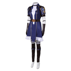 Arcane: League of Legends 2 (2024) Caitlyn Sleeveless Blue Dress Outfits Cosplay Costume 