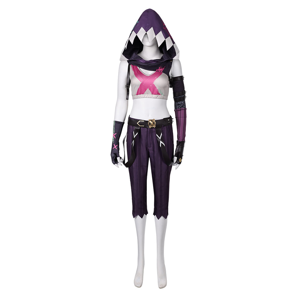 Arcane: League Of Legends 2 (2024) Jinx Dark Purple Outfits Cosplay Costume 