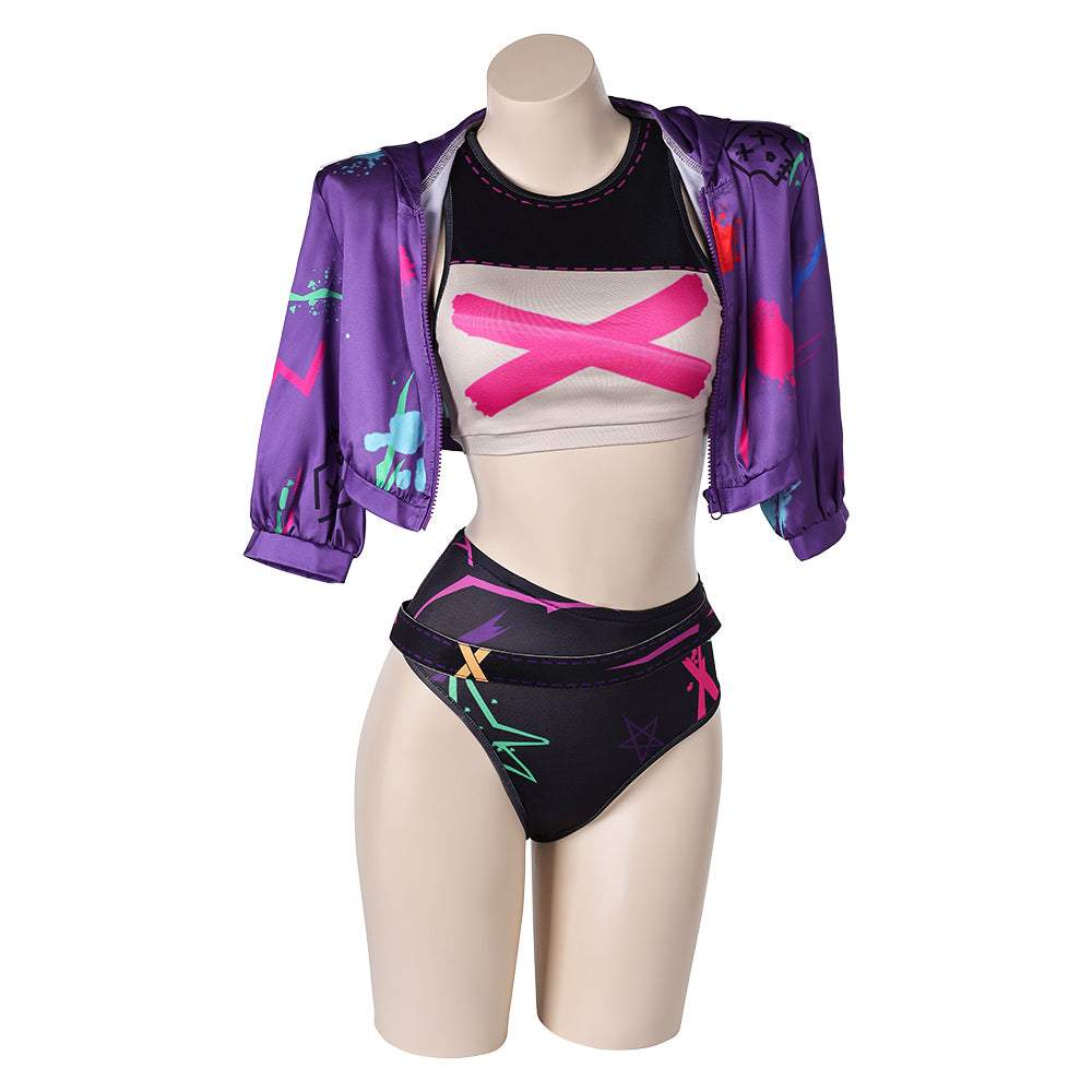 Arcane: League Of Legends 2 (2024) Jinx Graffiti Swimsuit Outfits Cosplay Costume - Coshduk