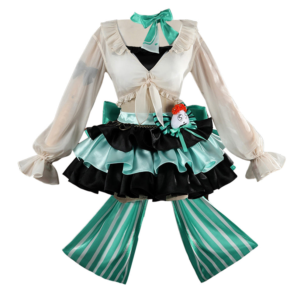 Arknights Haruka White Green Skirt Collab Set Outfits Cosplay Costume