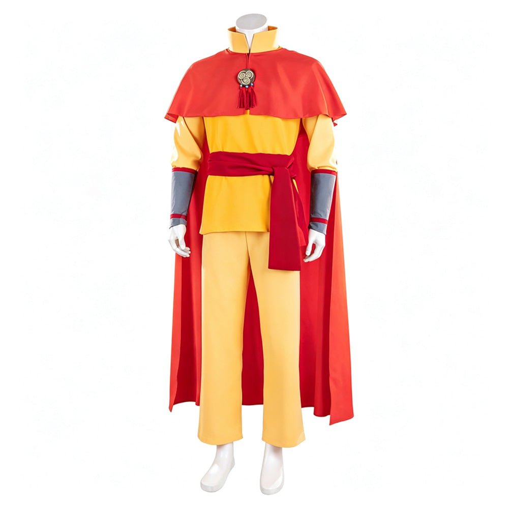 Avatar Aang: The Last Airbender (2026) Aang Red Cloak Yellow Set Outfits Cosplay Costume