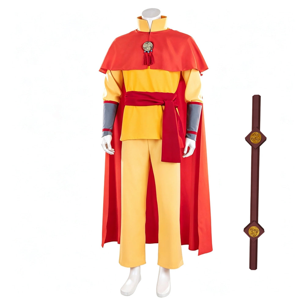 Avatar Aang: The Last Airbender (2026) Aang Red Cloak Yellow Set Outfits Cosplay Costume