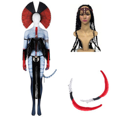 Avatar: Fire and Ash (2025) Varang Blue Jumpsuit Full Set Outfits Cosplay Costume