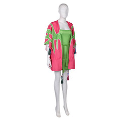 Band ABBA Agnetha Faltskong Retro 70s Green Dress Coat Outfits Cosplay Costume Halloween Carnival Suit