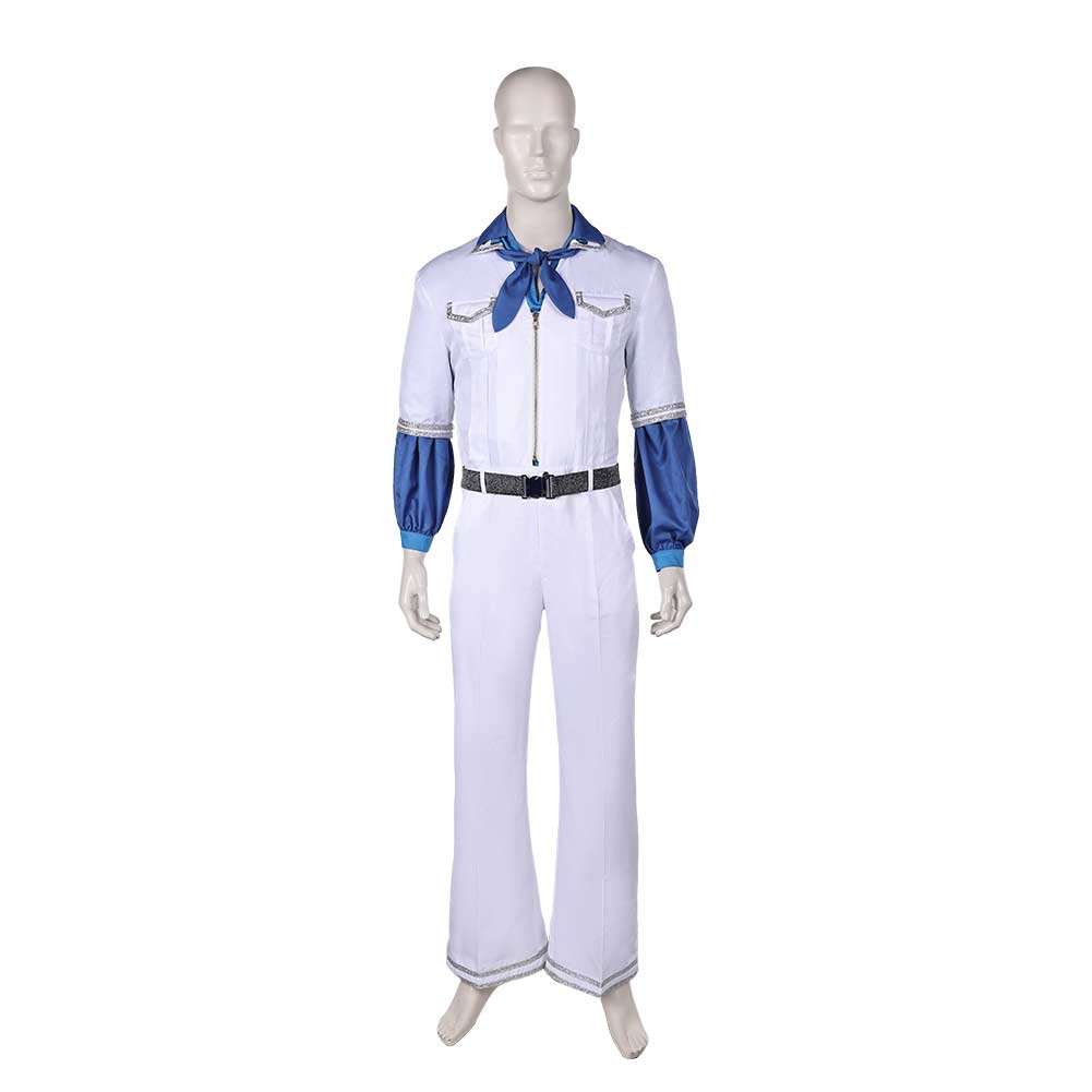 Band ABBA Benny Anderson Retro 70s White Jumpsuit Outfits Cosplay Costume Halloween Carnival Suit