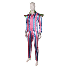 Band Ziggy Stardust David Bowie Blue Red Striped Outfits Cosplay Costume Halloween Carnival Suit