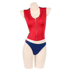 Baywatch 2017 Summer Quinn Red Vest Blue Pants Swimsuit Outfits Cosplay Costume 
