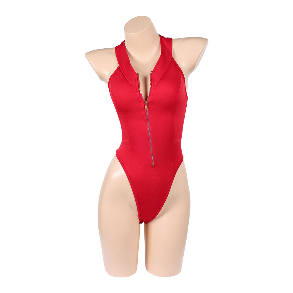 Baywatch 2017 Victoria Leeds Red Zipper Swimsuit Outfits Cosplay Costume