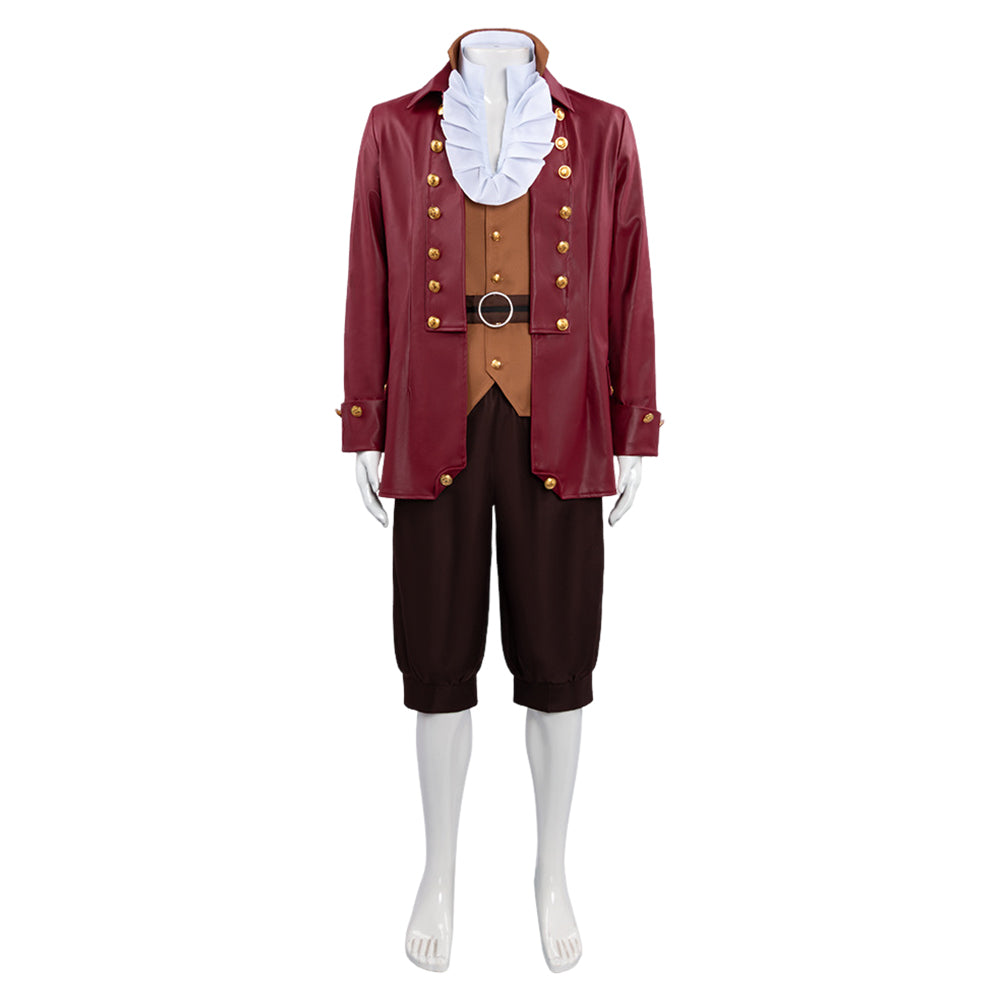 Beauty And The Beast 2017 Gaston LeGume Red Jacket Set Outfits Cosplay Costume 