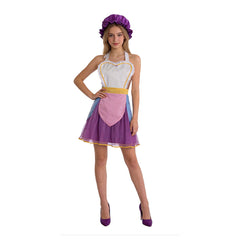 Beauty And The Beast Mrs. Potts Teapot Purple Apron Outfits Cosplay Costume