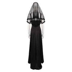 Beetlejuice 2 Astrid Deetz Black Wedding Dress Outfits Cosplay Costume Halloween Carnival Suit 