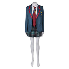 Beetlejuice 2 Astrid Deetz Blue Green School Uniform Set Outfits Halloween Cosplay Costume 