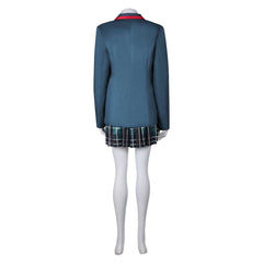 Beetlejuice 2 Astrid Deetz Blue Green School Uniform Set Outfits Halloween Cosplay Costume 