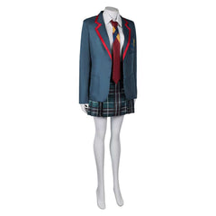 Beetlejuice 2 Astrid Deetz Blue Green School Uniform Set Outfits Halloween Cosplay Costume 