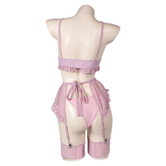 Bowknot Pink Sexy Lingerie for Women Cosplay Costume Outfits Halloween Carnival Suit-Coshduk