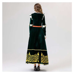 Brave Merida Green Dress Set Outfits Cosplay Costume Carnival Suit