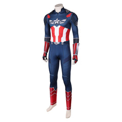 Captain America: Brave New World (2025) Captain America Blue Jumpsuit Outfits Cosplay Costume 