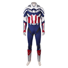 Captain America: Brave New World (2025) Sam Wilson Falcon Blue Jumpsuit Outfits Cosplay Costume