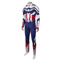 Captain America: Brave New World (2025) Sam Wilson Falcon Blue Jumpsuit Outfits Cosplay Costume