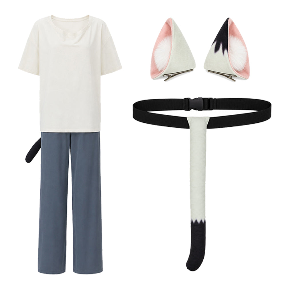 Chainsmoker Cat (2026) Yaniko Shirt Pants Cat Ears Tail Set Outfits Cosplay Costume